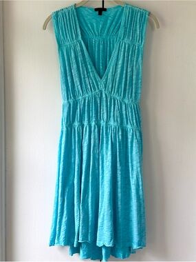 ATM Anthony Thomas Melillo Sublime Slub 100% Cotton V-Neck Sleeveless Dress